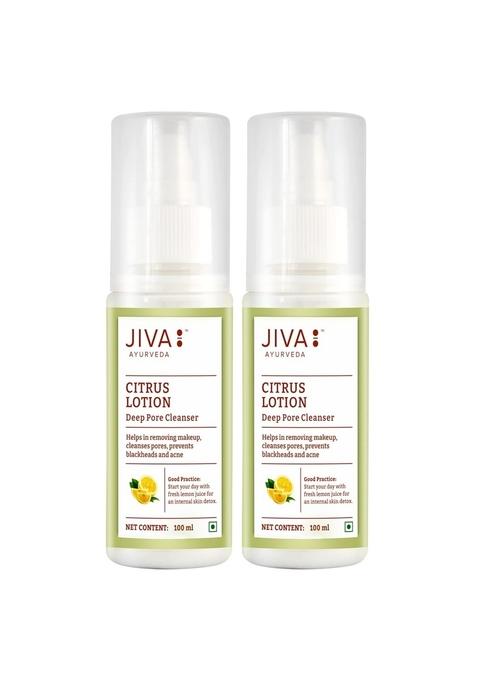 Jiva Citrus Lotion 100Ml | 100% Pure & Natural Cleanser Removes Make-Up, Blackheads, Oil Dirt Hydrates Maintains The Skin’S Ph Balance For A Glow (Pack Of 2)
