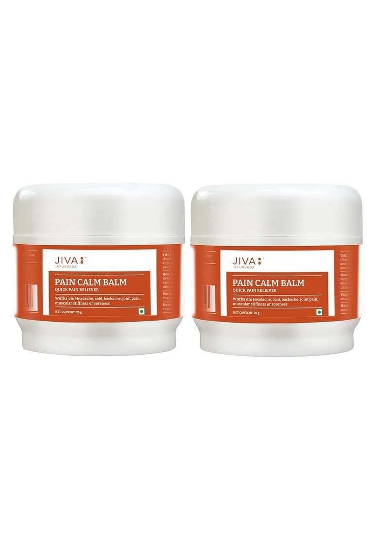 Jiva Pain Calm Balm - 25Gm (Pack Of 2) | Relief 100% Pure & Natural Helps In Cold, Headache, Backache, Joint - Indya