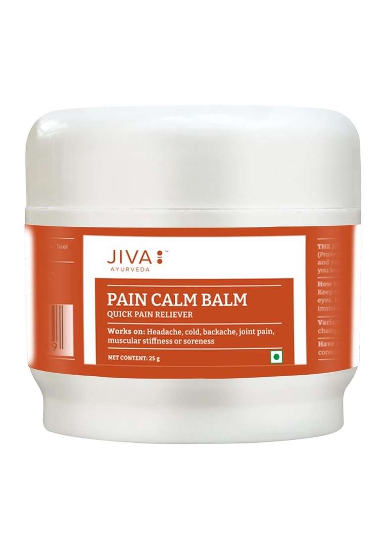 Jiva Pain Calm Balm - 25Gm (Pack Of 2) | Relief 100% Pure & Natural Helps In Cold, Headache, Backache, Joint - Indya
