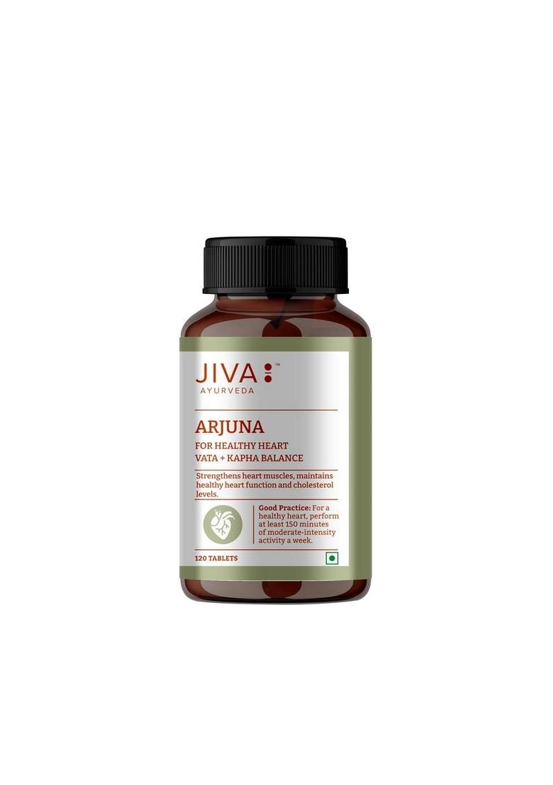Jiva Arjuna Tablet - 120 & Tea- 150 Gm | 100% Pure Natural Helps To Maintain A Healthy Heart While Helping Keep Diabetes Cholesterol Level (Combo Of 2) - Indya