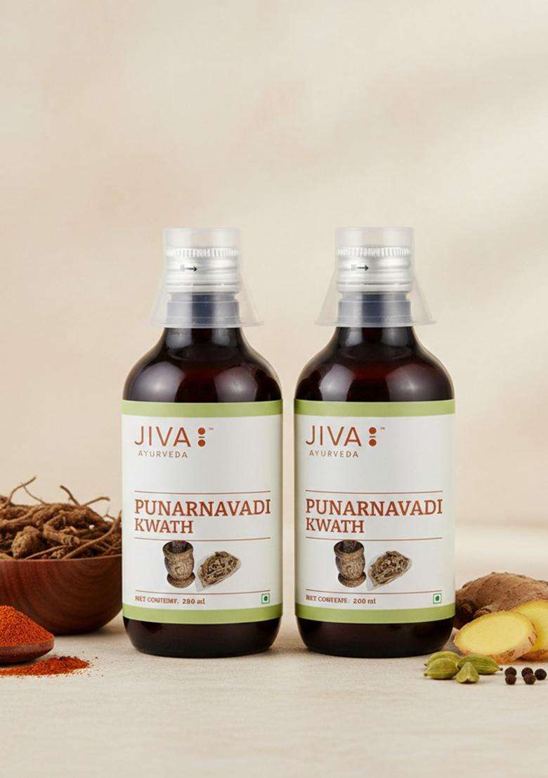 Jiva Punarnavadi Kwath Ayurvedic Herb For Kidney Support & Detoxification | Digestive Health 100% Natural -200Ml (Pack Of 2) - Indya