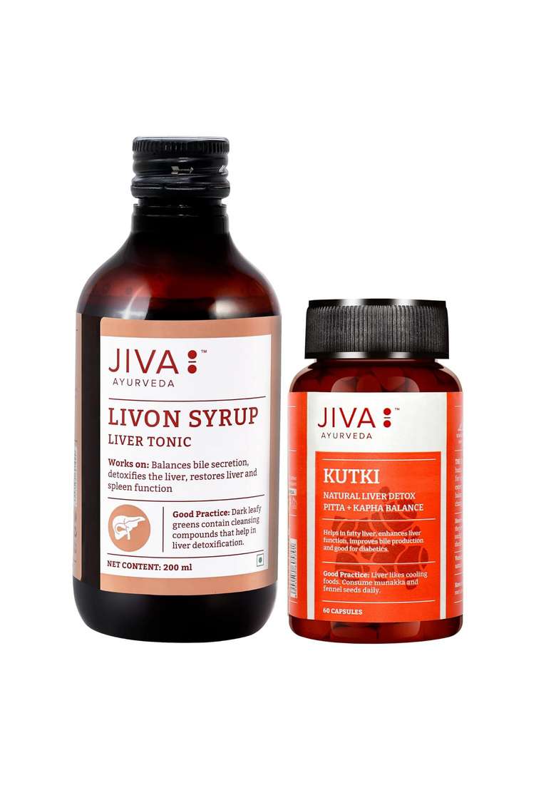 Jiva Kutki Capsules 60 Tablets & Livon Syrup 200 Ml (Combo Pack Of 2) | For Men Women Liver Helps To Promote Digestion 100% Pure Natural Good - Indya