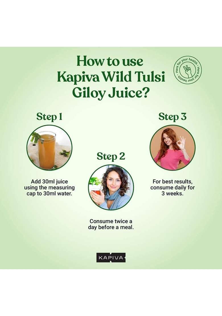Kapiva Wild Tulsi Giloy Juice | Fresh And Neem-Grown To Support Immune Health - Indya