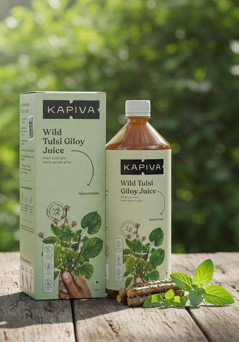 Kapiva Wild Tulsi Giloy Juice | Fresh And Neem-Grown To Support Immune Health