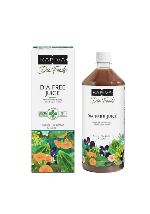 Kapiva Dia Free Juice, 1L | Clinically Proven Diabetic Care Amla, Karela, Jamun, Guduchi & 7 More
