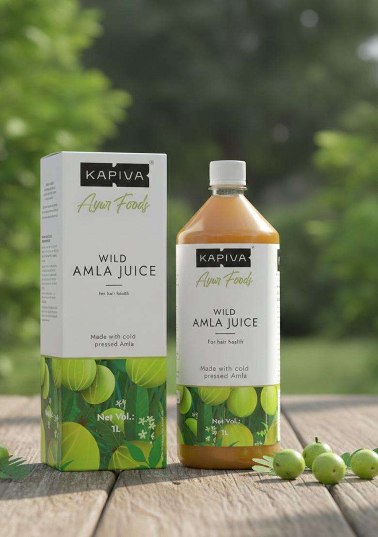 Kapiva Wild Amla Juice 1L | Suitable For Healthy Hair & Skin Detox Weight Loss Natural Source Of Vitamin C Made With Cold Pressed From Pratapgarh No Added Sugar - Indya