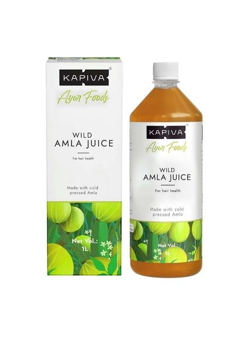 Kapiva Wild Amla Juice 1L | Suitable For Healthy Hair & Skin Detox Weight Loss Natural Source Of Vitamin C Made With Cold Pressed From Pratapgarh No Added Sugar
