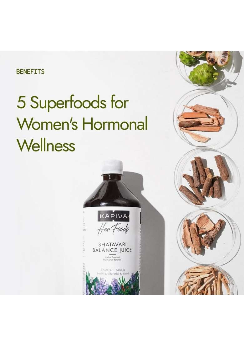 Kapiva Her Foods Shatavari Balance – 1L | Supports Hormonal & Healthy Cycles 100% Ayurvedic, Natural Non-Hormonal Women’S Wellness Drink Care Juice - Indya