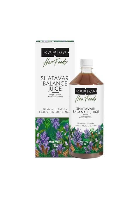 Kapiva Her Foods Shatavari Balance – 1L | Supports Hormonal & Healthy Cycles 100% Ayurvedic, Natural Non-Hormonal Women’S Wellness Drink Care Juice