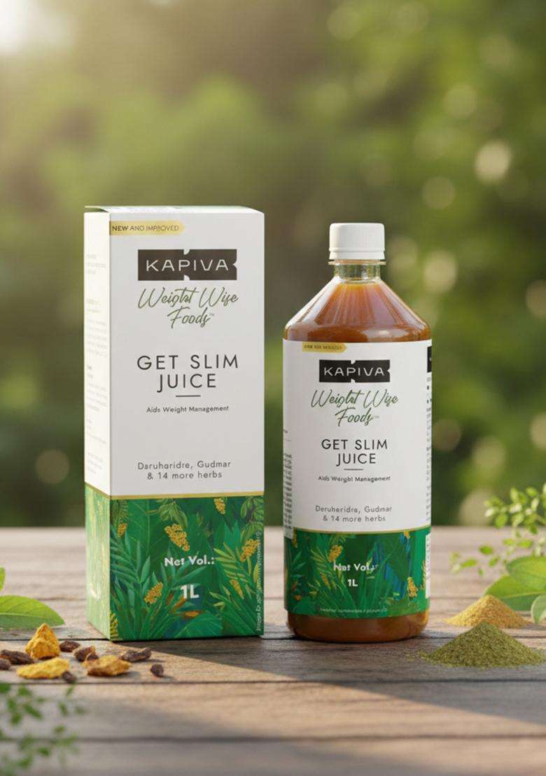 Kapiva Get Slim Juice - Healthy Weight Management Through 12 Ayurvedic Herbs Aids Metabolism And Digestion 1L - Indya