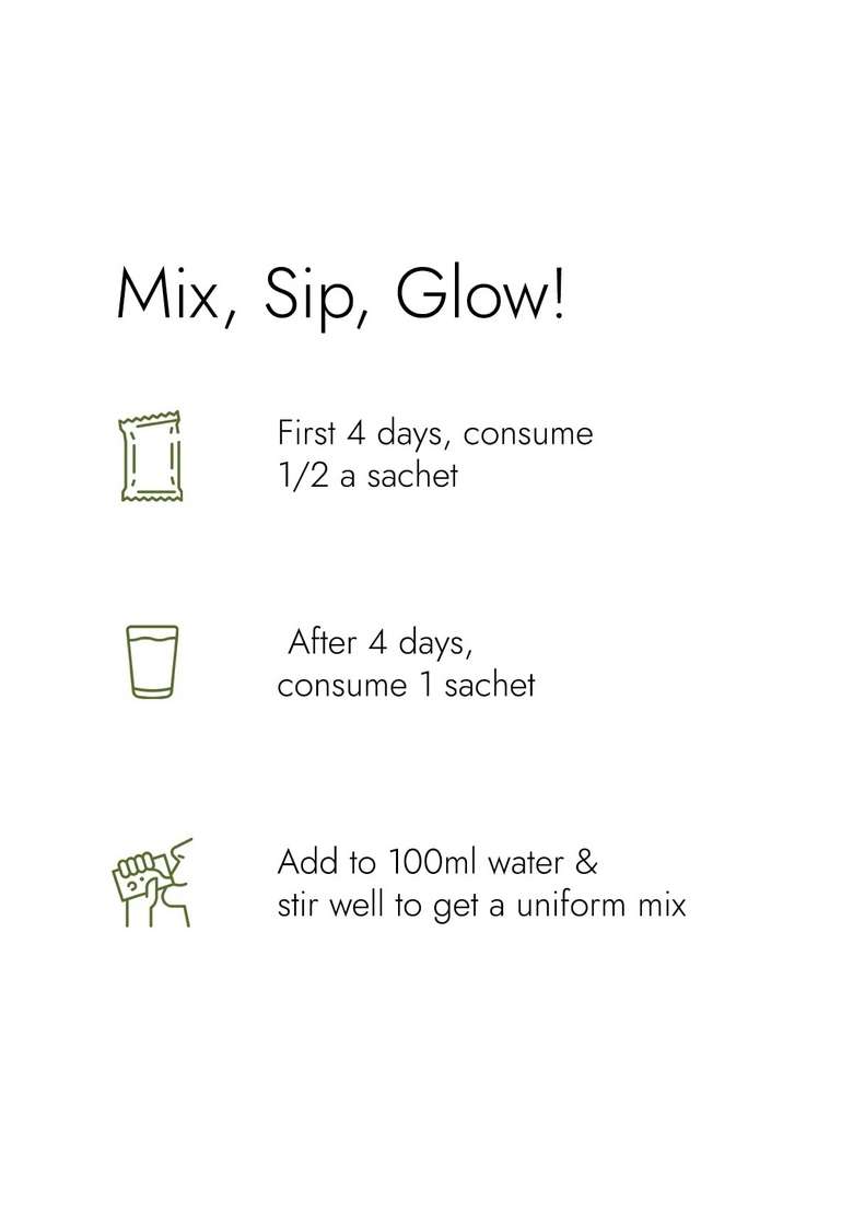 Kapiva Skin Foods Glow Mix | Ayurvedic Supplement, Collagen Powder Skincare For Glowing & Healthy (30 Sachets) - Indya