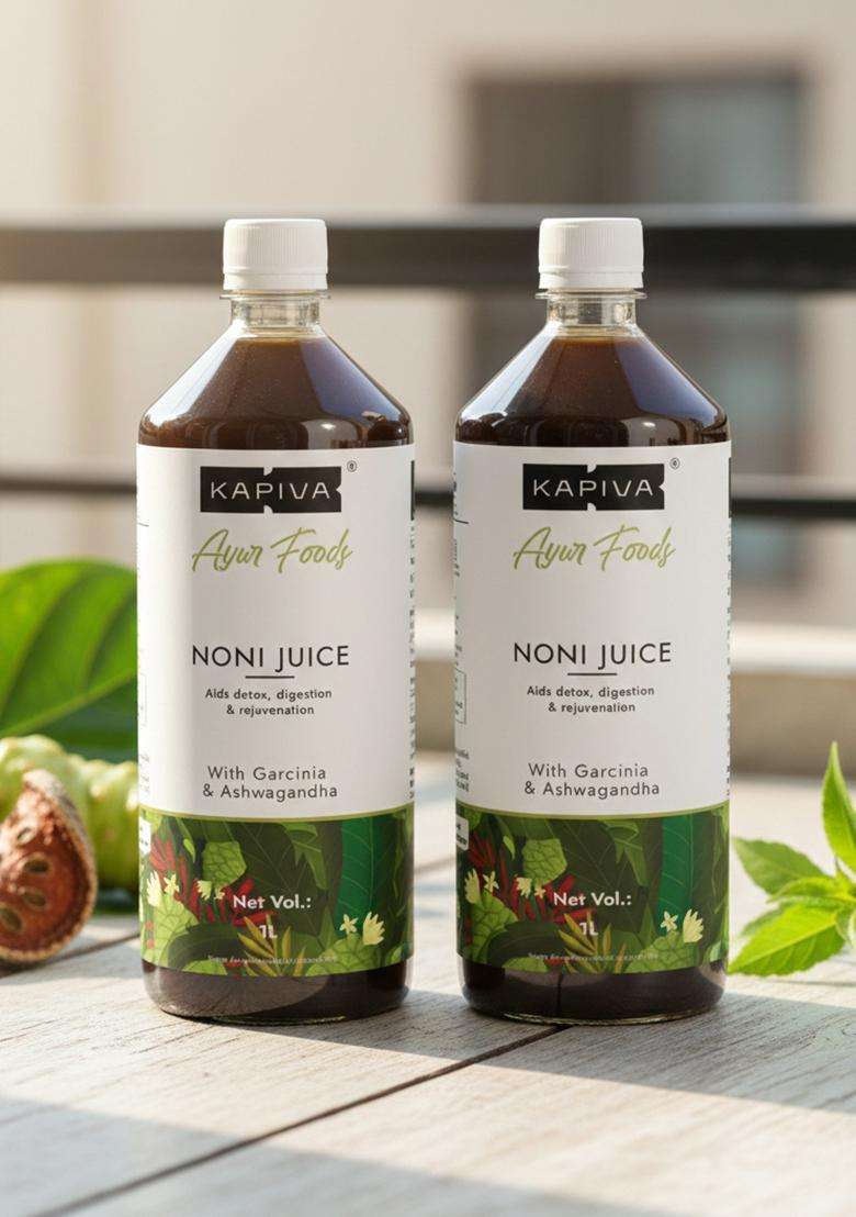Kapiva Noni Juice (2L) - Rich In Antioxidants, Boosts Energy, Builds Immunity, Natural Detoxifier Super Saver Pack Of 2 - Indya