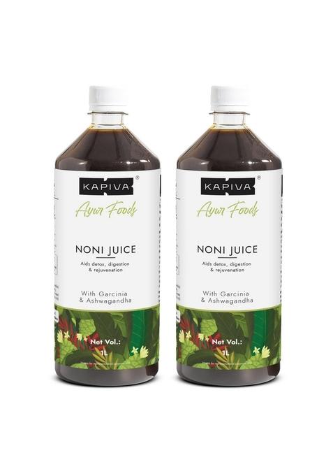 Kapiva Noni Juice (2L) - Rich In Antioxidants, Boosts Energy, Builds Immunity, Natural Detoxifier Super Saver Pack Of 2