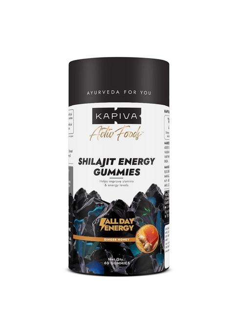 Kapiva Himalayan Shilajit/Shilajeet Gummies | 225Mg Shilajit/Gummy Ginger Honey Flavour Nabl-Certified Gummy Boosts Energy Levels, Endurance & Stamina No Added Sugar Gelatin Free 60