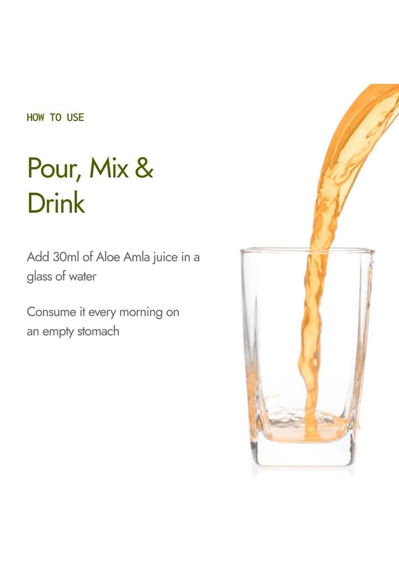 Kapiva Aloe Vera + Amla Juice | Cold-Pressed For Glowing Skin Helps With Metabolism (1L) - Indya
