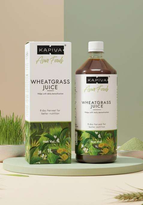Kapiva Wheatgrass Juice 1L - Help'S To Detoxify The Liver, Cleanse Digestive System, Boost Metabolism & Purify Blood