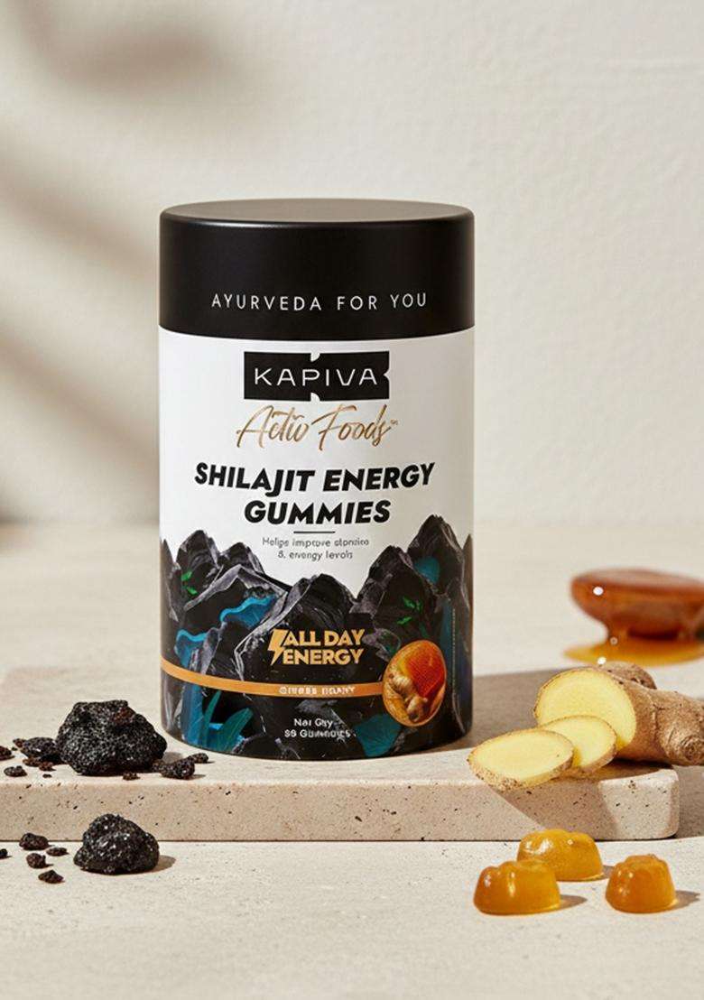 Kapiva Himalayan Shilajit Gummies | 225Mg Shilajit/Gummy Ginger Honey Flavour Nabl-Certified Gummy Boosts Energy Levels, Endurance & Stamina No Added Sugar Gelatin Free 30 - Indya