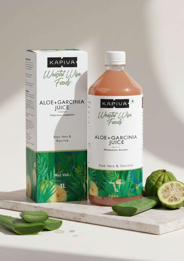 Kapiva Aloe Vera + Garcinia Juice | Cambogia For Weight Management And Detox No Added Sugar (1L) - Indya
