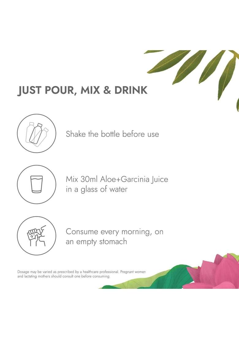 Kapiva Aloe Vera + Garcinia Juice | Cambogia For Weight Management And Detox No Added Sugar (1L) - Indya