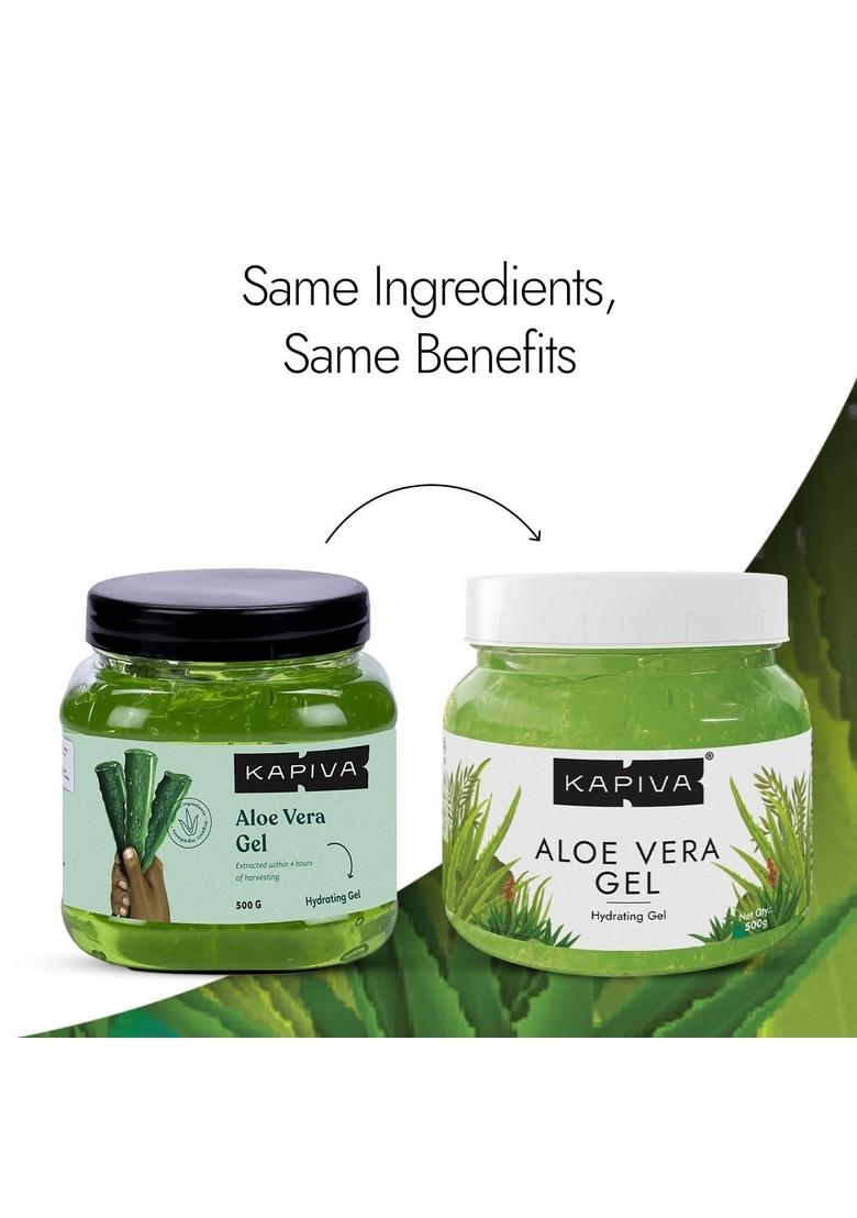 Kapiva Pure Aloe Vera Skin Gel 500G For Face & Hair | Hydrating, Moisturizing, Soothing Multipurpose