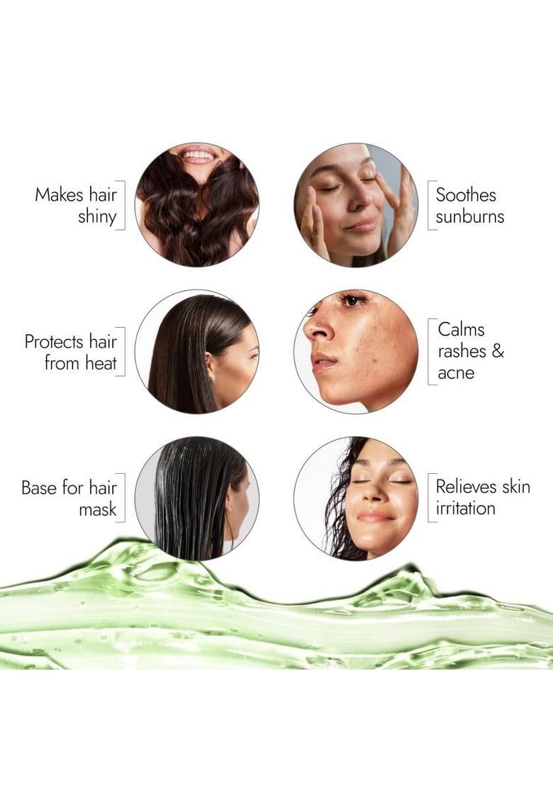 Kapiva Pure Aloe Vera Skin Gel 500G For Face & Hair | Hydrating, Moisturizing, Soothing Multipurpose