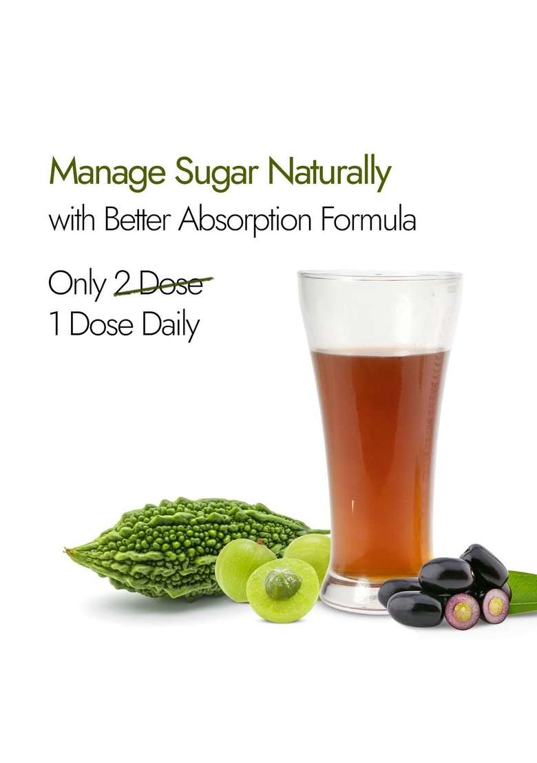 Kapiva Dia Free 2X Juice-1L | New And Improved Helps Manage Sugar Levels With 6 Powerful Herbs 100% Ayurvedic Juice Karela, Jamun & Gudmar 1 Month Pack - Indya