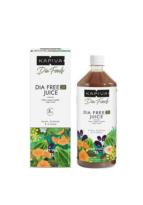 Kapiva Dia Free 2X Juice-1L | New And Improved Helps Manage Sugar Levels With 6 Powerful Herbs 100% Ayurvedic Juice Karela, Jamun & Gudmar 1 Month Pack
