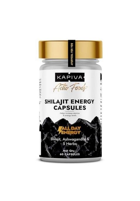 Kapiva Shilajit/Shilajeet Energy 60 Capsules | Made With 100% Pure Shilajit For All Day & Stamina Ashwagandha,Gokshura Contains 12 Vitamins 13 Minerals