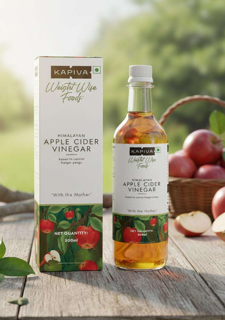 Kapiva Himalayan Apple Cider Vinegar With Mother 500Ml | Raw, Unpasteurized & Unfiltered Helps Digestion Weight Mangement - Indya