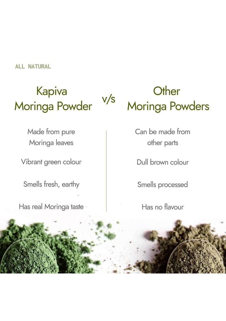 Kapiva Certified Organic Moringa Powder 200G | From Pure Drumstick Leaves Gives Natural Energy & Nutrients - Indya
