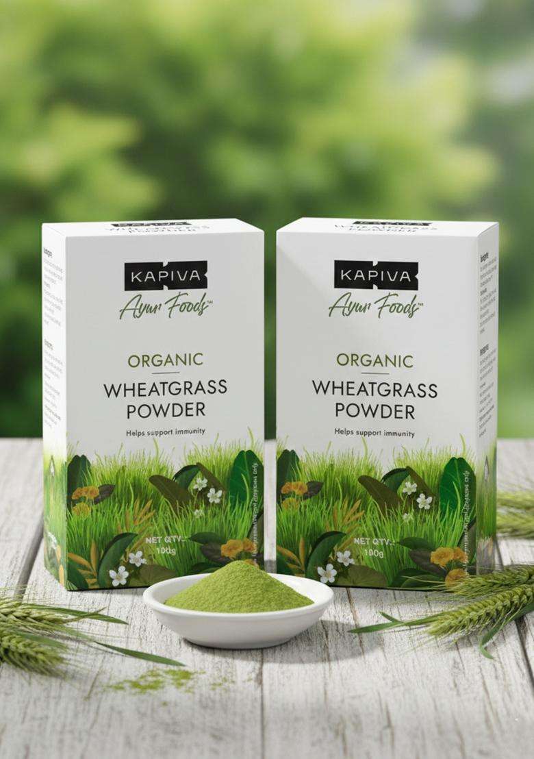 Kapiva Organic Wheatgrass Powder 100G (Pack Of 2) | Usda Certified Detox Your Body Improve Immunity - Indya
