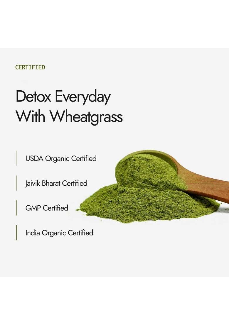 Kapiva Organic Wheatgrass Powder 100G (Pack Of 2) | Usda Certified Detox Your Body Improve Immunity - Indya