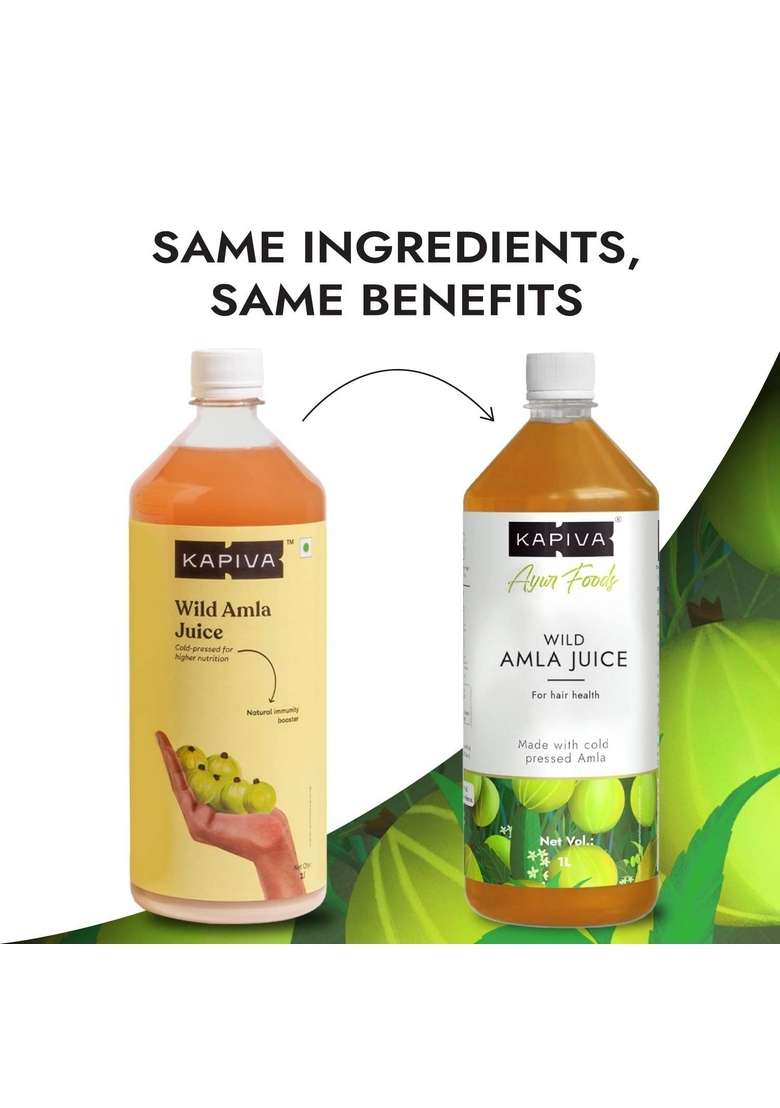 Kapiva Wild Amla Juice (2L) | Suitable For Healthy Hair & Skin Detox Weight Loss Natural Source Of Vitamin C Organic Made With Cold Pressed From Pratapgarh No Added Sugar Super Saver Pack 2 - Indya