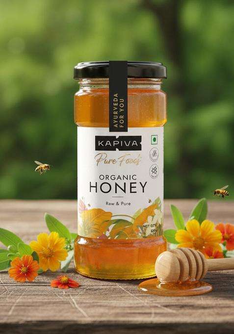 Kapiva Organic Honey 500Gm | Nmr Tested Unprocessed & Unpasteurized |100% Raw Pure Natural Strengthens Immunity 0% Added Sugar No Preservatives