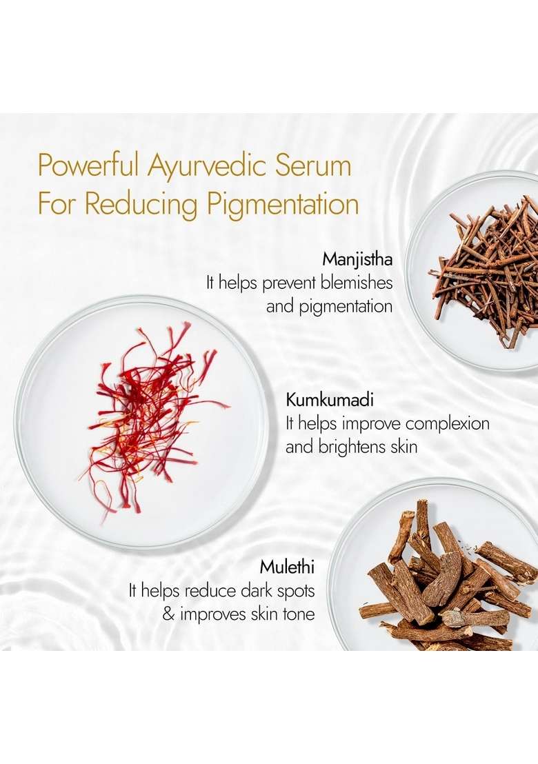 Kapiva Kumkumadi Glow Serum (30Ml) | For Brighter & Glowing Skin Helps Reduce Dark Spots Pigmentation - Indya