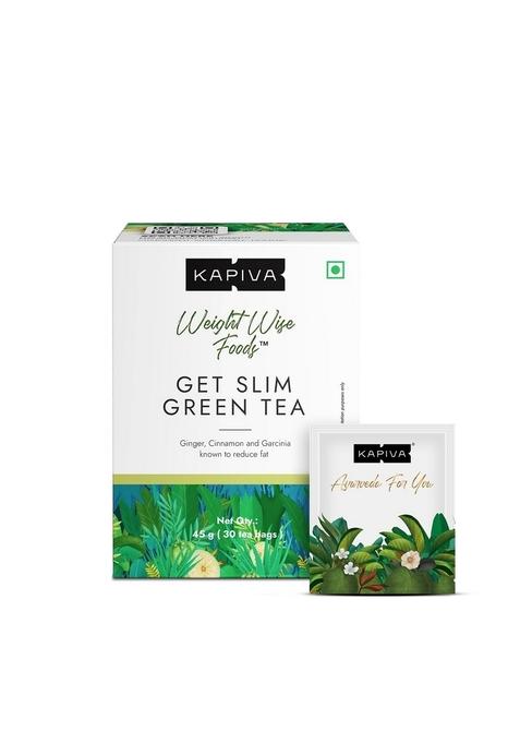 Kapiva Get Slim Green Tea Powder (45Gm) | Lemongrass Flavored + Natural Metabolism Booster For Healthy Weight Care