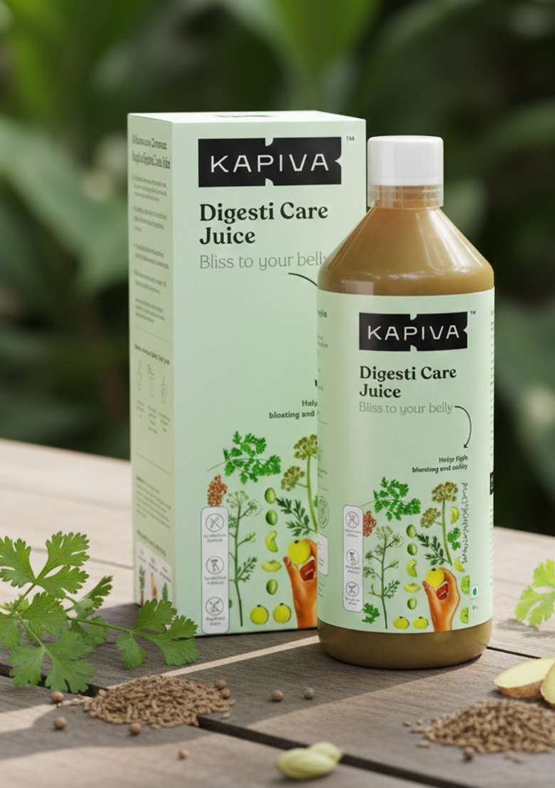 Kapiva Digesti Care Juice - Provides Relief From Acidity & Bloating | Goodness Of Amla, Jeera, Ajwain, And Hing To Aid Digestion Metabolism (1L) - Indya