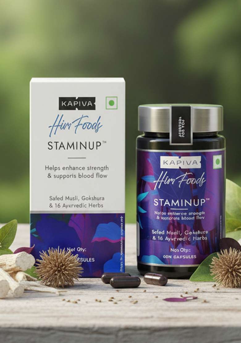 Kapiva Staminup Capsules - Modern Ayurvedic Solution Containing 17 Herbs | 4 Bhasmas (60 Capsules) - Indya