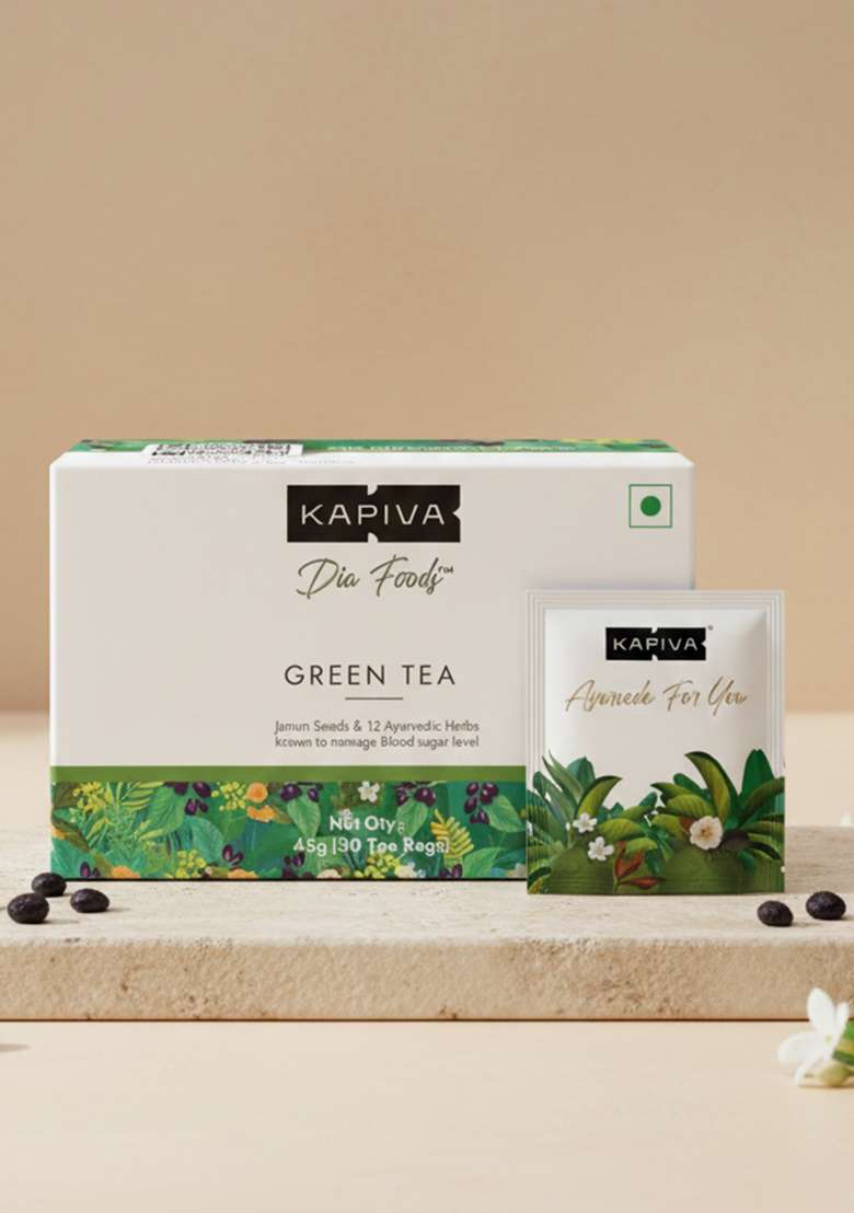 Kapiva Dia Foods Green Tea For Blood Sugar Care | Jamun, Gudmar, Methi, & 10 More - Indya
