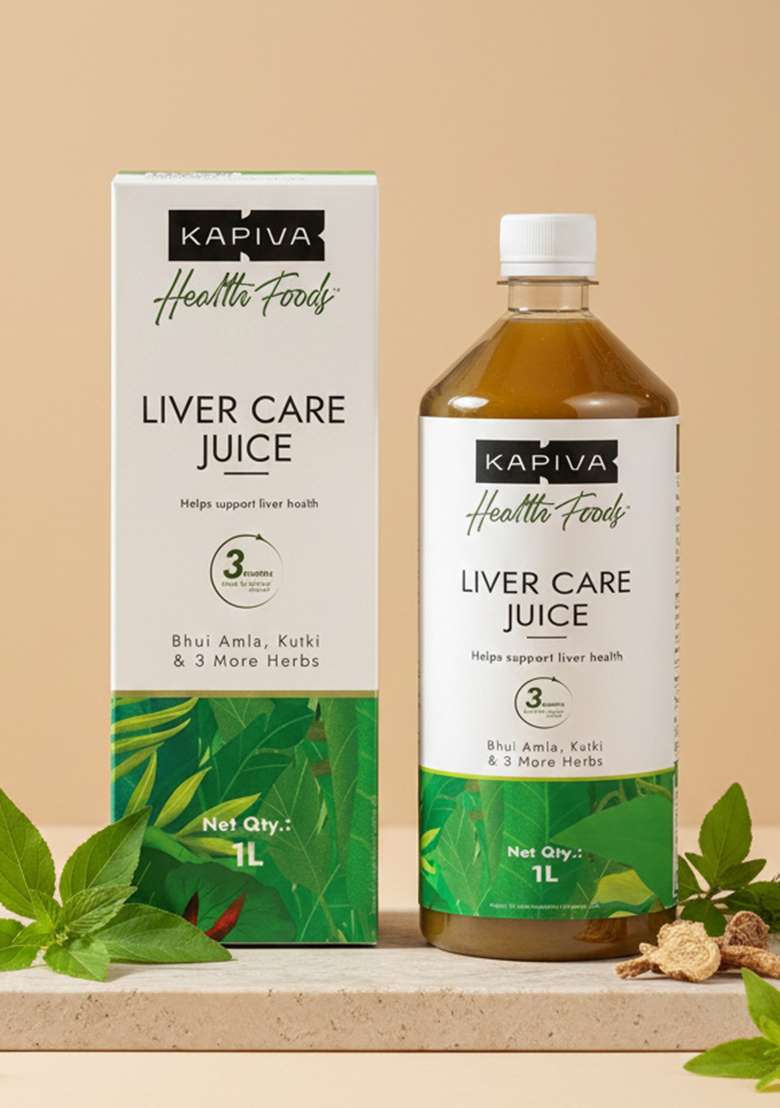 Kapiva Liver Care Juice | Anti-Oxidant Rich Supplement With 5 Ayurvedic Herbs To Benefit Health 1L (Pack Of 4) - Indya