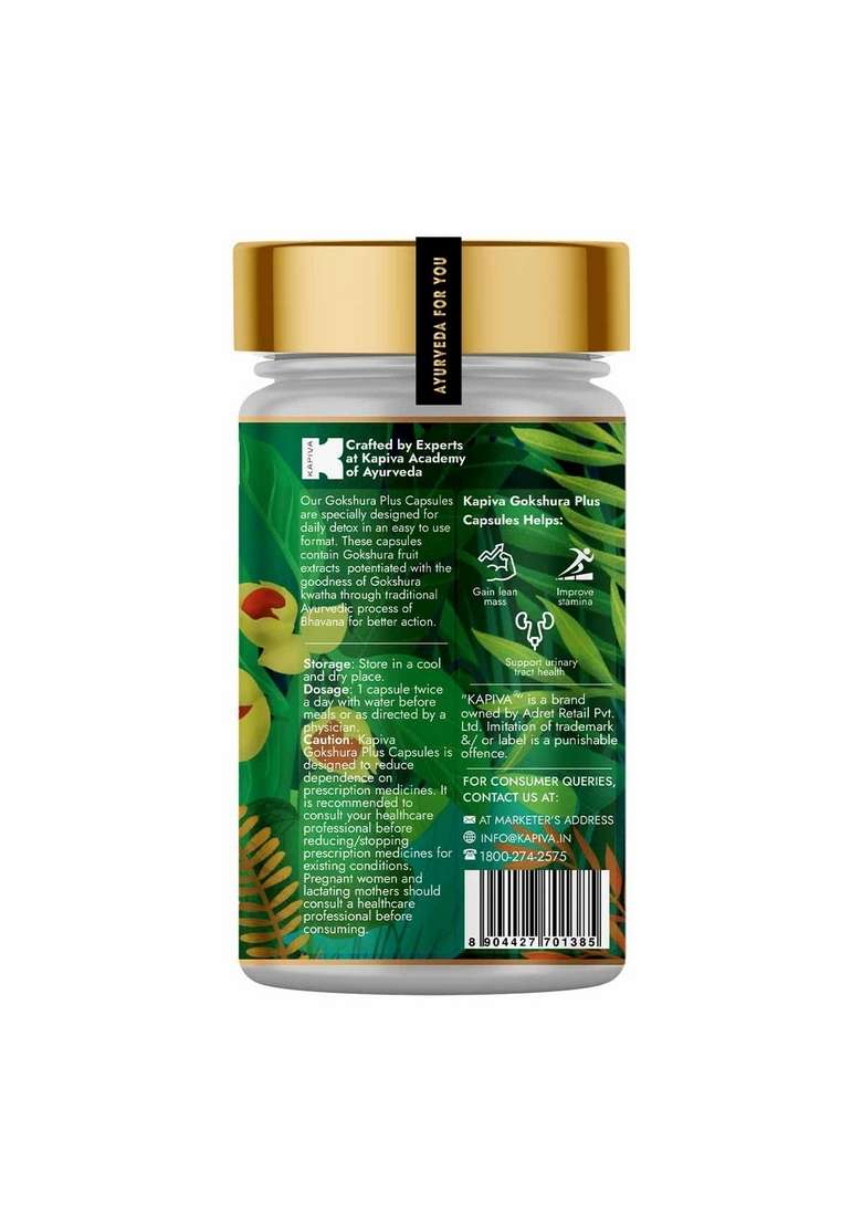 Kapiva Gokshura Capsules | Natural Source For Energy, Performance, Stamina & Muscle Growth Men