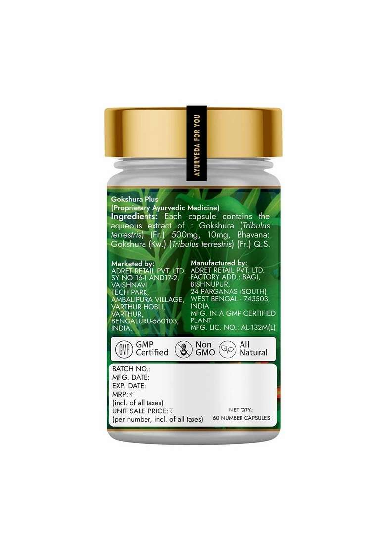 Kapiva Gokshura Capsules | Natural Source For Energy, Performance, Stamina & Muscle Growth Men