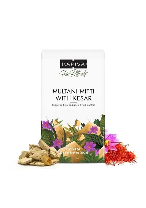 Kapiva Multani Mitti With Kesar For Face | Natural Fuller’S Earth Pack Glowing Skin| Enhanced Saffron
