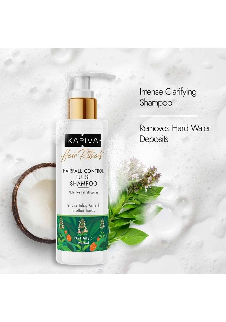 Kapiva Tulsi Anti Hairfall Shampoo | Fights Hard Water Damage & Controls Hair Fall Reduces Breakage