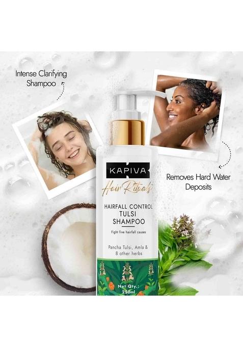 Kapiva Tulsi Anti Hairfall Shampoo | Fights Hard Water Damage & Controls Hair Fall Reduces Breakage