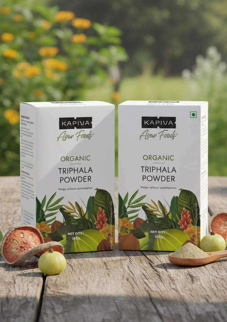 Kapiva Organic Triphala Powder 100G (Pack Of 2) | Helps Relieve Constipation Promotes Gut Health Ayurvedic Digestive Support Churna - Indya