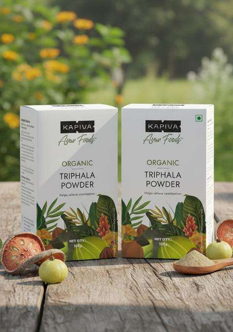 Kapiva Organic Triphala Powder 100G (Pack Of 2) | Helps Relieve Constipation Promotes Gut Health Ayurvedic Digestive Support Churna