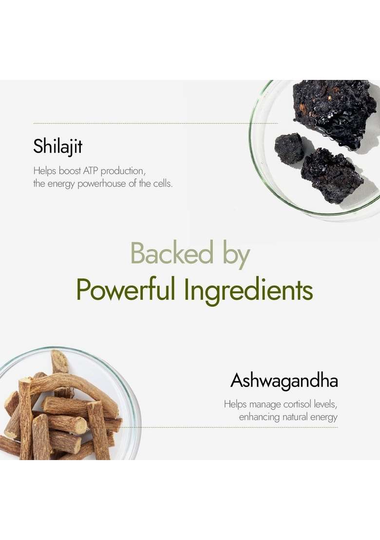 Kapiva Shilajit Energy Mix | Badam Flavour Drink For Men Natural Nutritional Supplement |60% + Fulvic Acid, 80+ Minerals Pure Himalayan Shilajit, Ashwagandha, 5G Protein Improves Daily Energy, Stamina And Focus| 400G - Indya