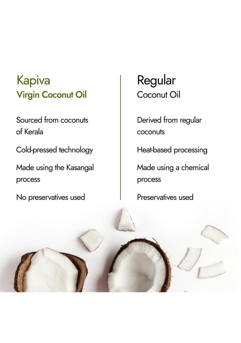 Kapiva Virgin Cold-Pressed Coconut Oil 250Ml | 100% Pure, Unrefined, Organic & Edible For Cooking, Skin Baby Care, Pulling Hair Keto Friendly