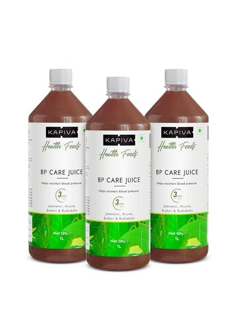 Kapiva Bp Care Juice 3L - 100% Ayurvedic For Controlling Blood Pressure & Cholesterol Level | Arjuna, Shankhpushpi 8 Other Herbs Super Saver Pack Of 3